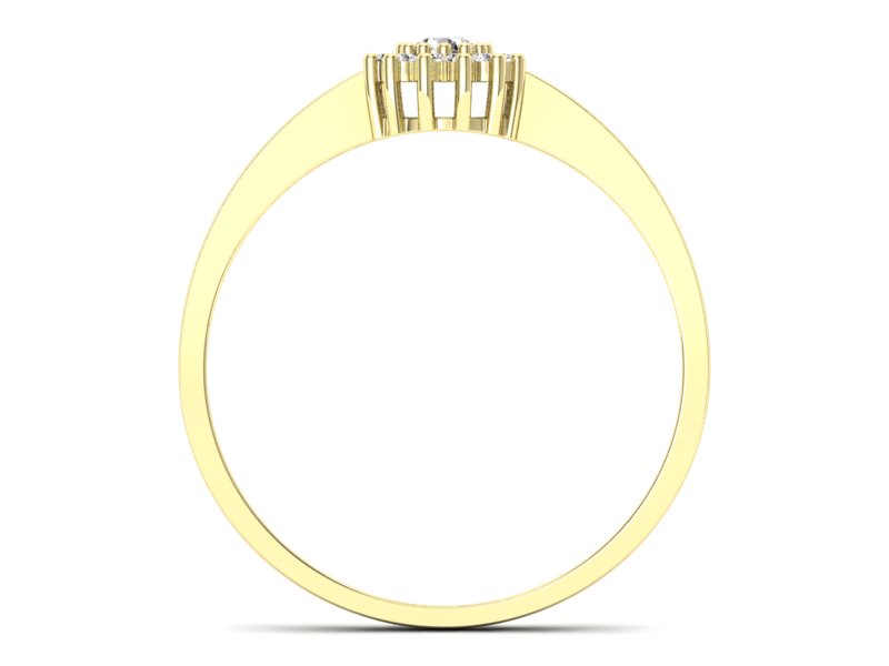 Złoty pierścionek z brylantami żółte złoto - p16685z - 2