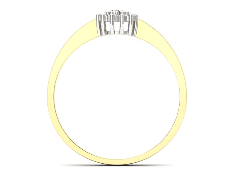 Pierścionek z brylantami żółte białe złoto - p16685zb - 2