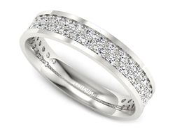 Pierscionek Obrączka z brylantami białe złoto 585 - p16688b