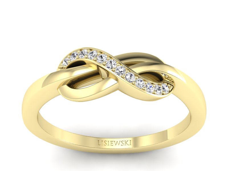 Złoty pierścionek z brylantami żółte złoto - p16692z - 1