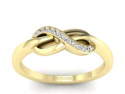 Złoty pierścionek z brylantami żółte złoto - p16692z