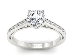 Złoty Pierścionek z brylantami białe złoto 585 - p16699b