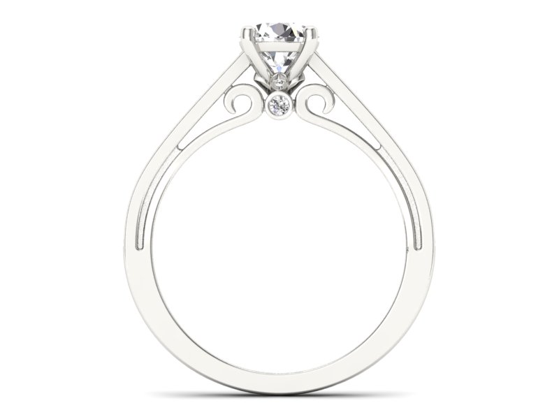 Złoty Pierścionek z brylantami białe złoto 585 - p16699b - 2