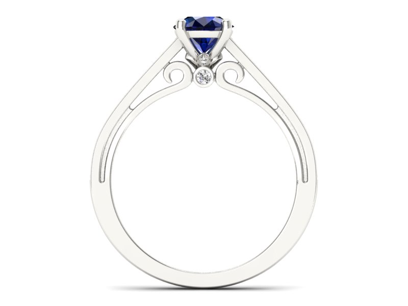 Pierścionek z szafirem i brylantami złoto 585 - p16699bsz - 2