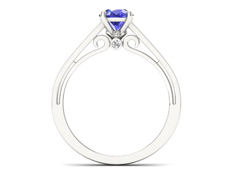 Pierścionek z szafirem i brylantami złoto 585 - p16699bszc - 2