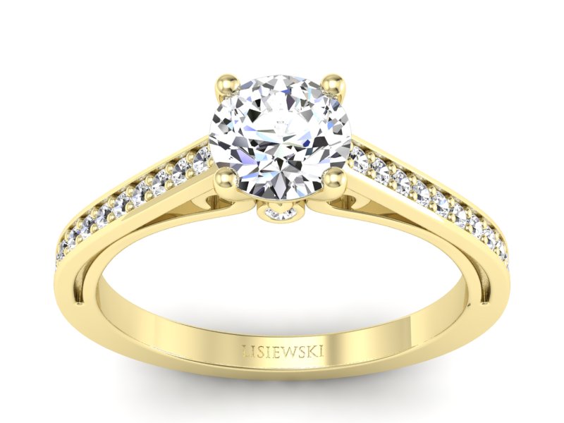 Złoty Pierścionek z brylantami żółte złoto 585 - p16699z - 1
