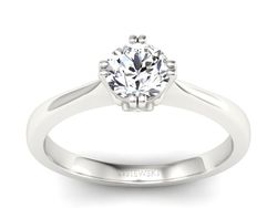 Złoty Pierścionek z brylantami białe złoto 585 - p16703b