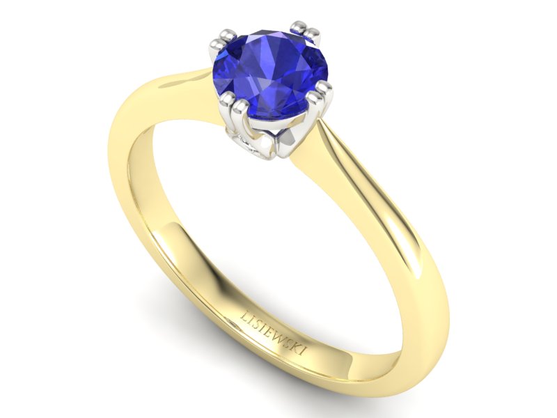 Pierścionek z szafirem z brylantami złoto 585 - p16703zbszc - 3