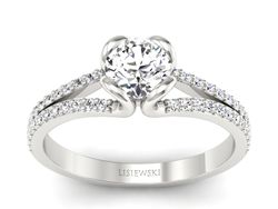 Złoty Pierścionek z brylantami białe złoto 585 - p16707b