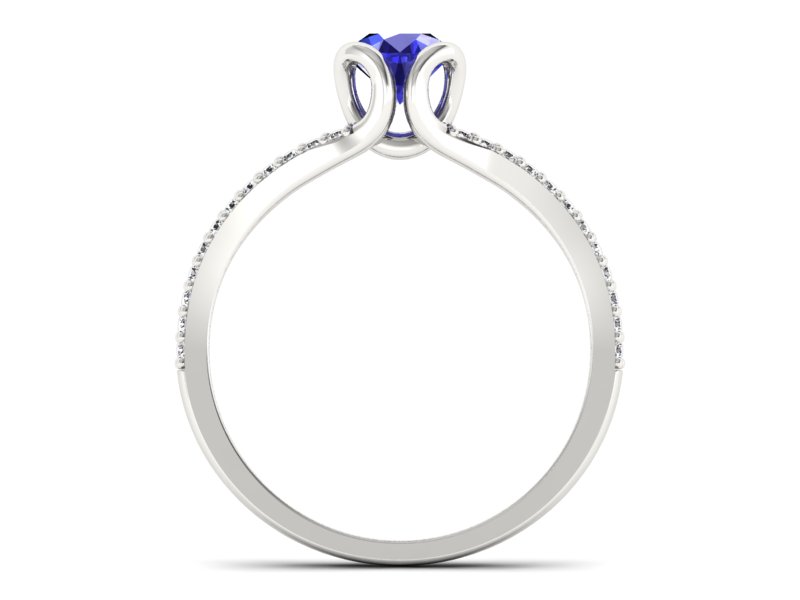 Pierścionek z szafirem i brylantami złoto 585 - p16707bszc - 2