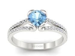 Pierścionek z topazem i brylantami białe złoto - p16707btp