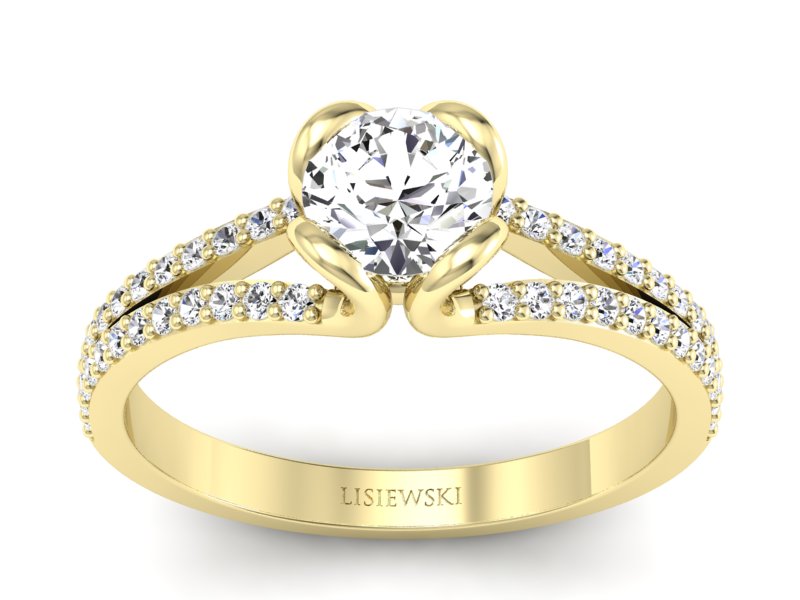 Złoty Pierścionek z brylantami żółte złoto 585 - p16707z - 1