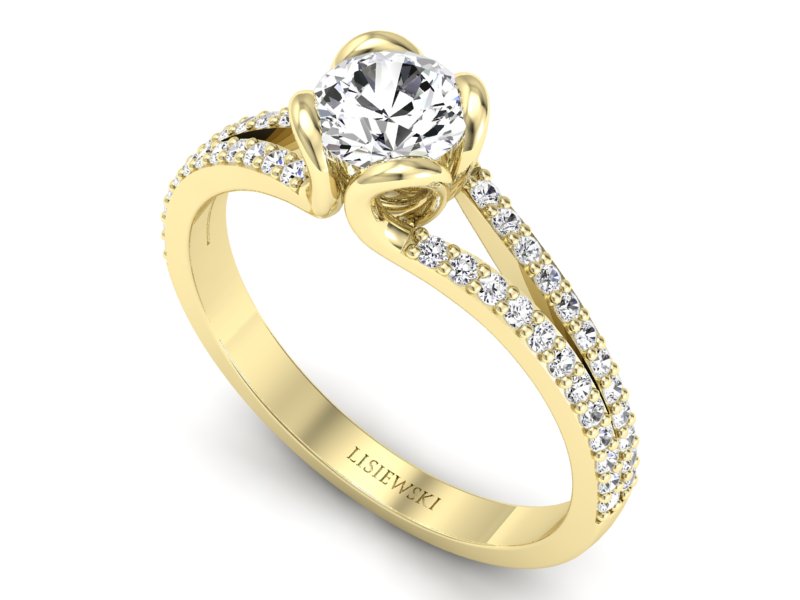 Złoty Pierścionek z brylantami żółte złoto 585 - p16707z - 3