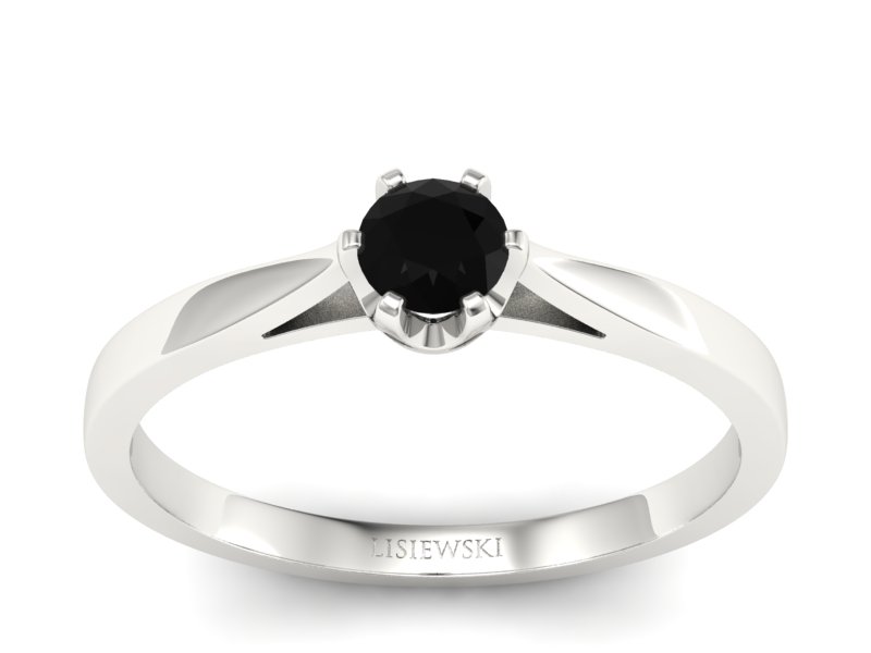 Wyjątkowy pierścionek z czarnym diamentem - p16708bcd - 1