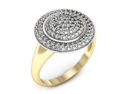 Pierścionek z brylantami żółte białe złoto 585 - p16709zb