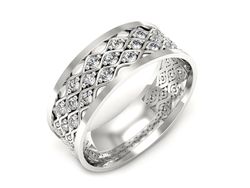 Złote Obrączki z diamentami białe złoto próba 585 - p16712b