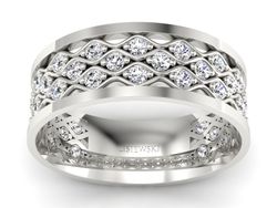 Złote obrączki z diamentami białe złoto - p16712b
