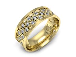 Obrączka z brylantami żółte złoto próba 585 - p16712z