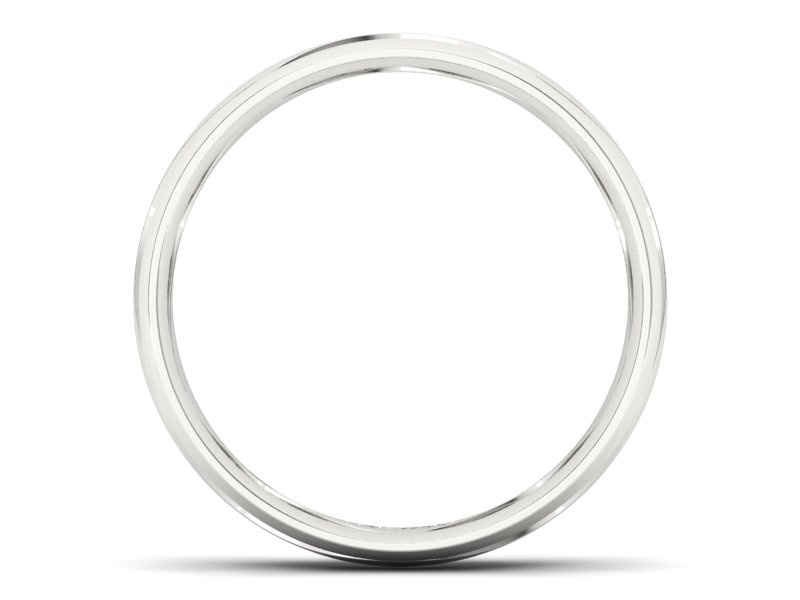 Obrączka białe złoto półokrągła soczewkowa - p16719b - 2