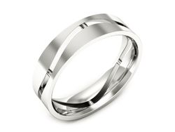 Obrączka białe złoto płaska soczewkowa proba 585 - p16720b