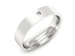 Obrączka z brylantem białe złoto próba 585 - p16722bmp