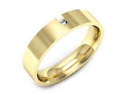Obrączka z brylantem żółte złoto próba 585 - p16722z