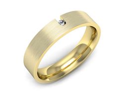 Obrączka z brylantem żółte złoto próba 585 - p16722zmp