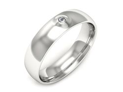 Obrączka z brylantem białe złoto próba 585 - p16727b
