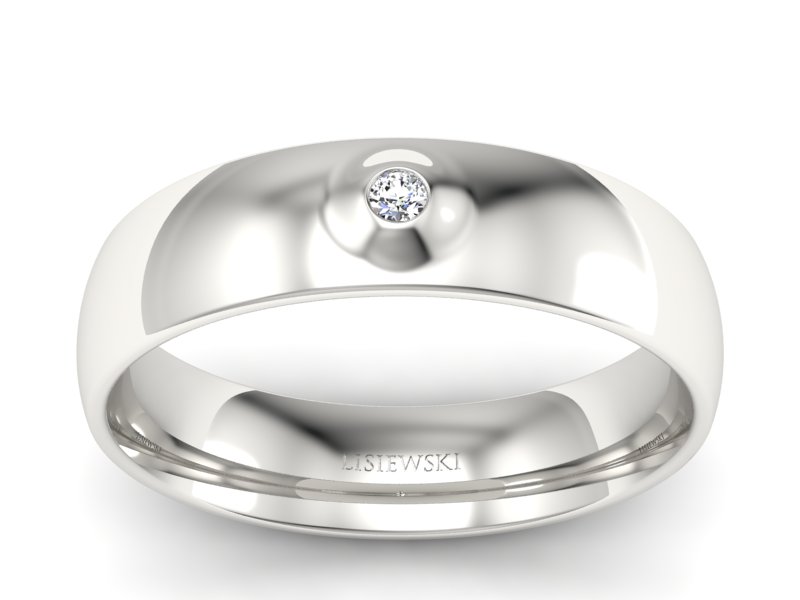 Obrączka z brylantem białe złoto - p16727b - 1