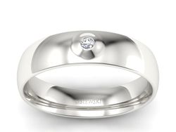 Obrączka z brylantem białe złoto - p16727b