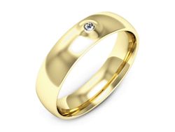 Obrączka z brylantem żółte złoto próba 585 - p16727z