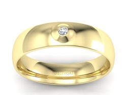 Obrączka z brylantem żółte złoto - p16727z