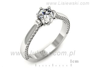 Złoty pierścionek z brylantami białe złoto