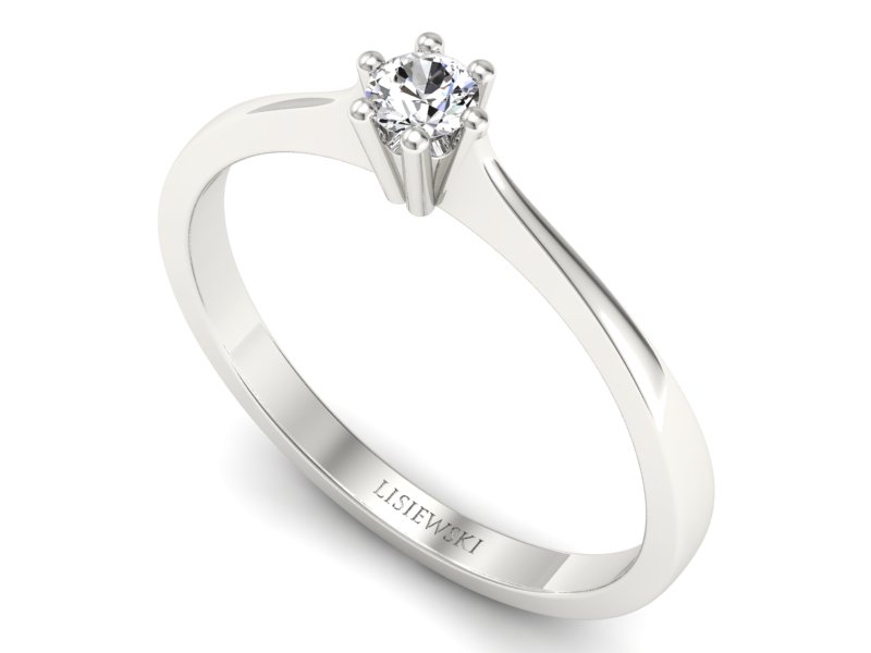 Złoty pierścionek z brylantem białe złoto - p16733b - 3