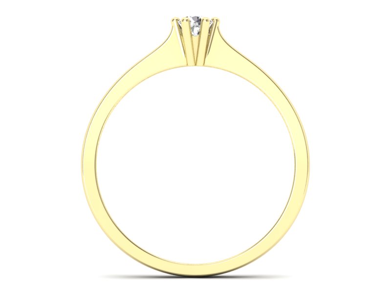 Złoty pierścionek z brylantem żółte złoto - p16733z - 2