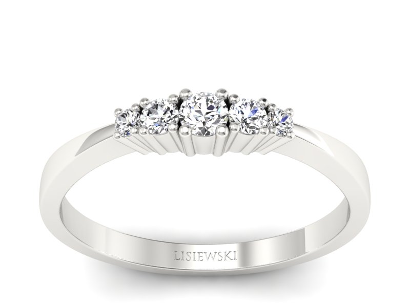 Złoty pierścionek z brylantami białe złoto - p16734b - 1