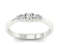 Złoty pierścionek z brylantami białe złoto - p16734b