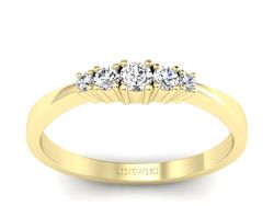 Złoty pierścionek z brylantami żółte złoto - p16734z