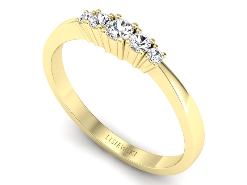 Złoty pierścionek z brylantami żółte złoto - p16734z - 3