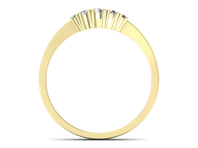Złoty pierścionek z brylantami żółte złoto - p16734z - 2