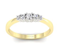 Pierścionek z brylantami żółte białe złoto - p16734zb