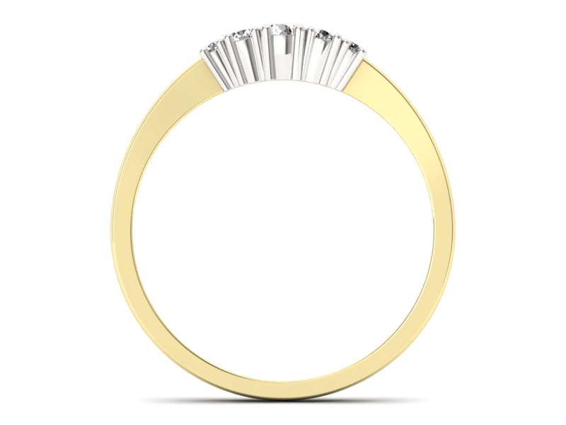 Pierścionek z brylantami żółte białe złoto - p16734zb - 2