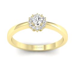 Złoty pierścionek z brylantami żółte złoto - p16735z