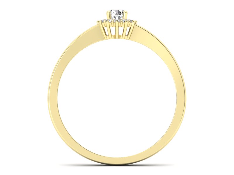 Złoty pierścionek z brylantami żółte złoto - p16735z - 2