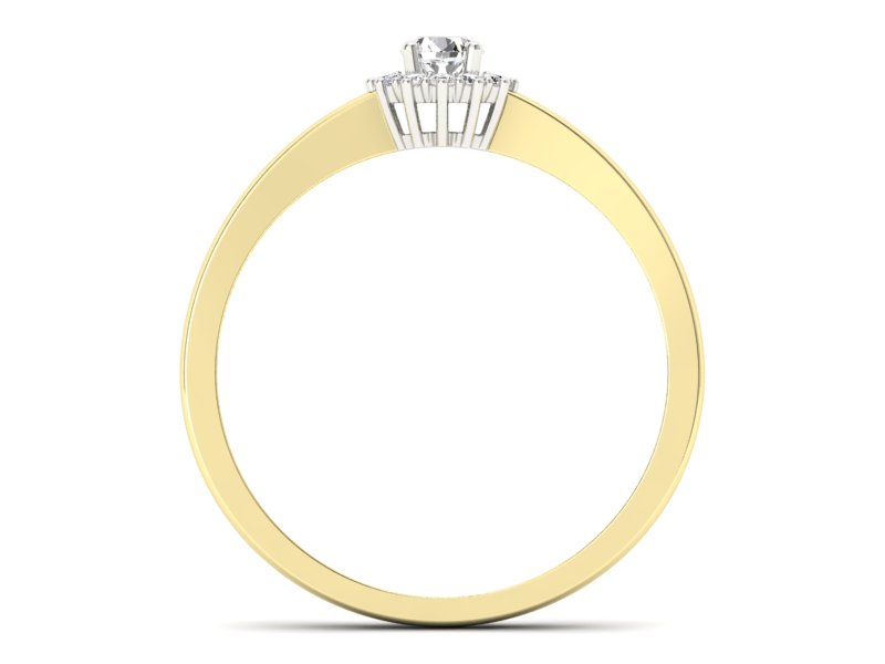 Pierścionek z brylantami żółte białe złoto - p16735zb - 2