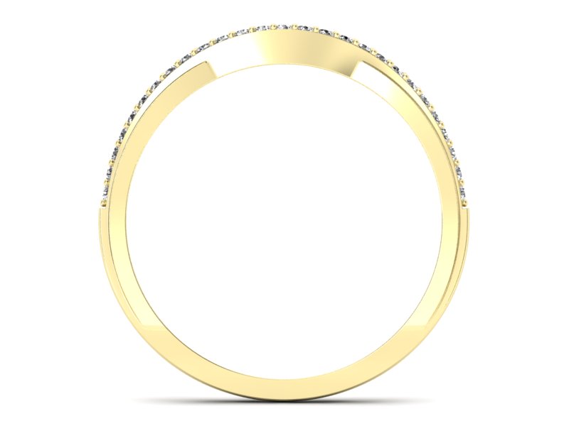 Złoty pierścionek z brylantami żółte złoto - p16738z - 2