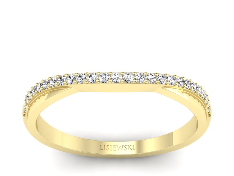 Złoty pierścionek z brylantami żółte złoto - p16738z - 1