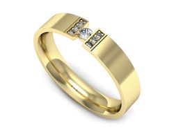 Obrączka z brylantami żółte złoto próba 585 - p16744z