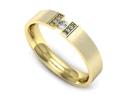 Obrączka z brylantami żółte złoto próba 585 - p16744zmp