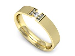 Obrączka z brylantami żółte złoto próba 585 - p16744zms